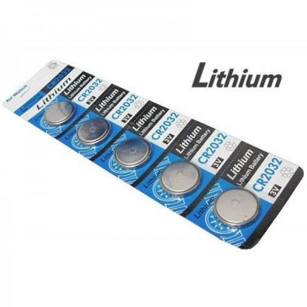 Bateria de lithium 3 Volts CR 2032 (cartela 5 pçs)