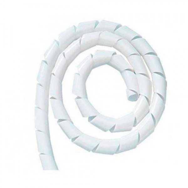 Organizador de fios e cabos espiral Branco 10 mm Rolo 50 mts